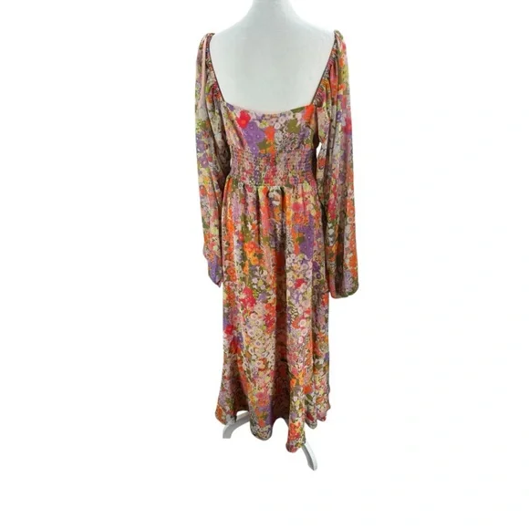 Hutch NWT McVie Floral Chiffon Midi Dress Size Medium - Picture 3 of 8